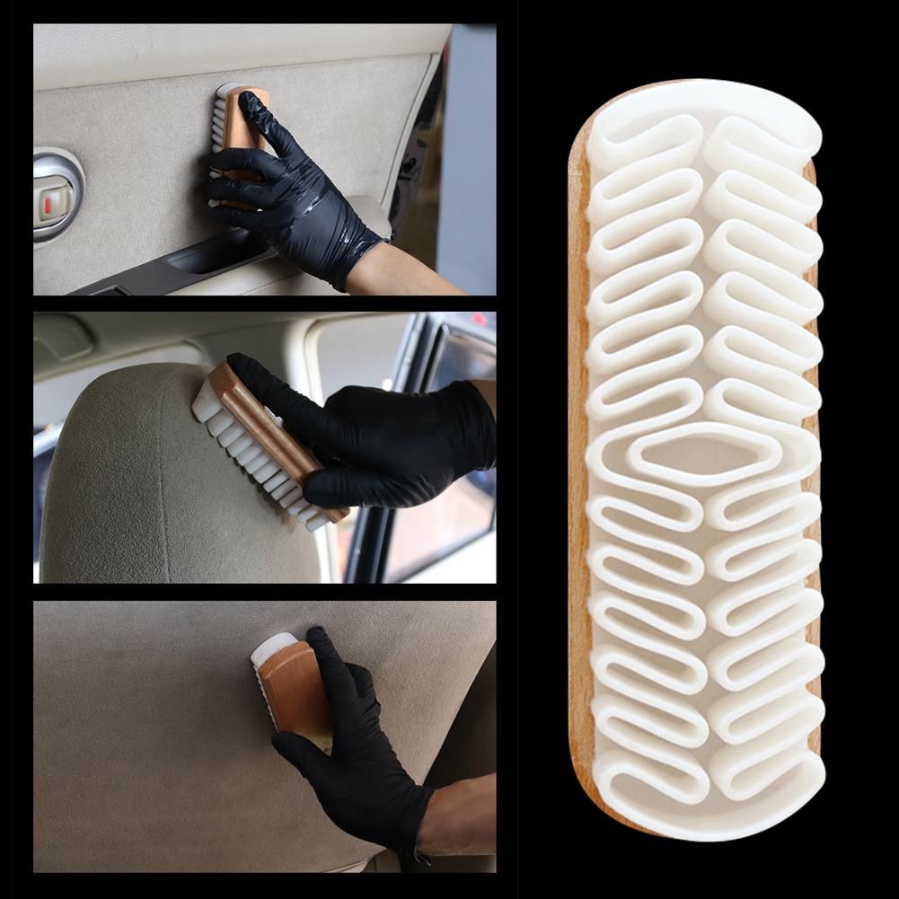 Portable Car Interior Parts Cleaning Brush Suede Deerskin Suede Leather Matte Leather Detail Cleaning Brush Seats Cleaing Bursh