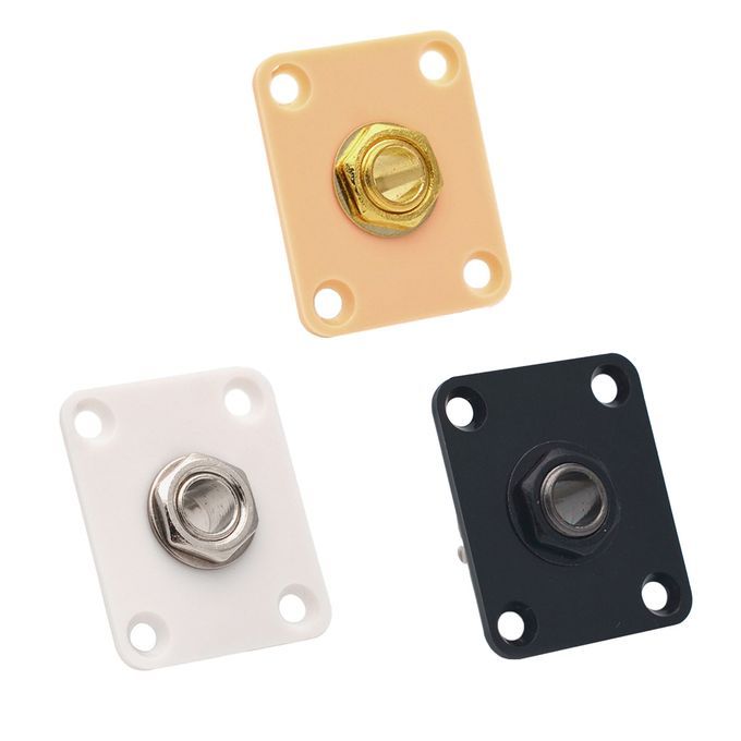 Square Electric Guitar Output Jack Socket Plate For LP Guitar Black