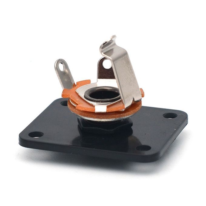 Square Electric Guitar Output Jack Socket Plate For LP Guitar Black