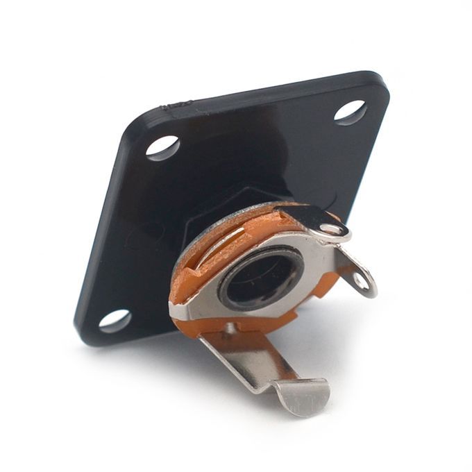 Square Electric Guitar Output Jack Socket Plate For LP Guitar Black