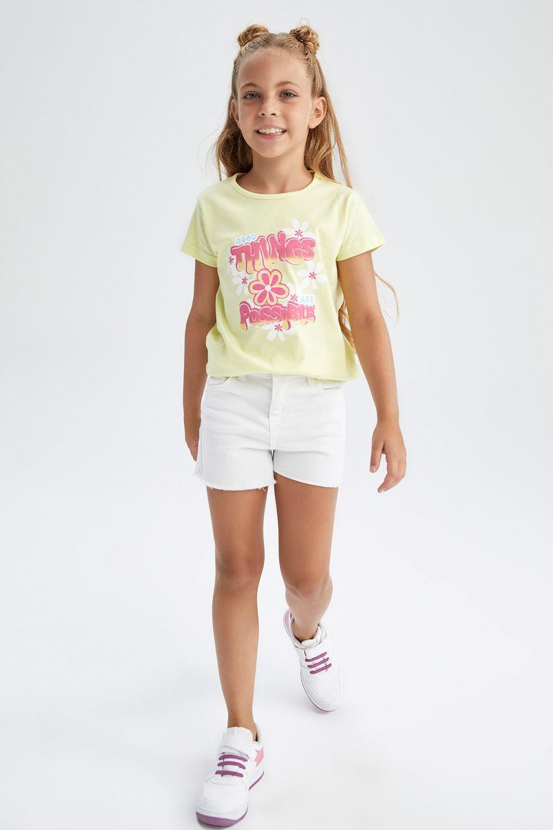 Girl - Denim Short - White