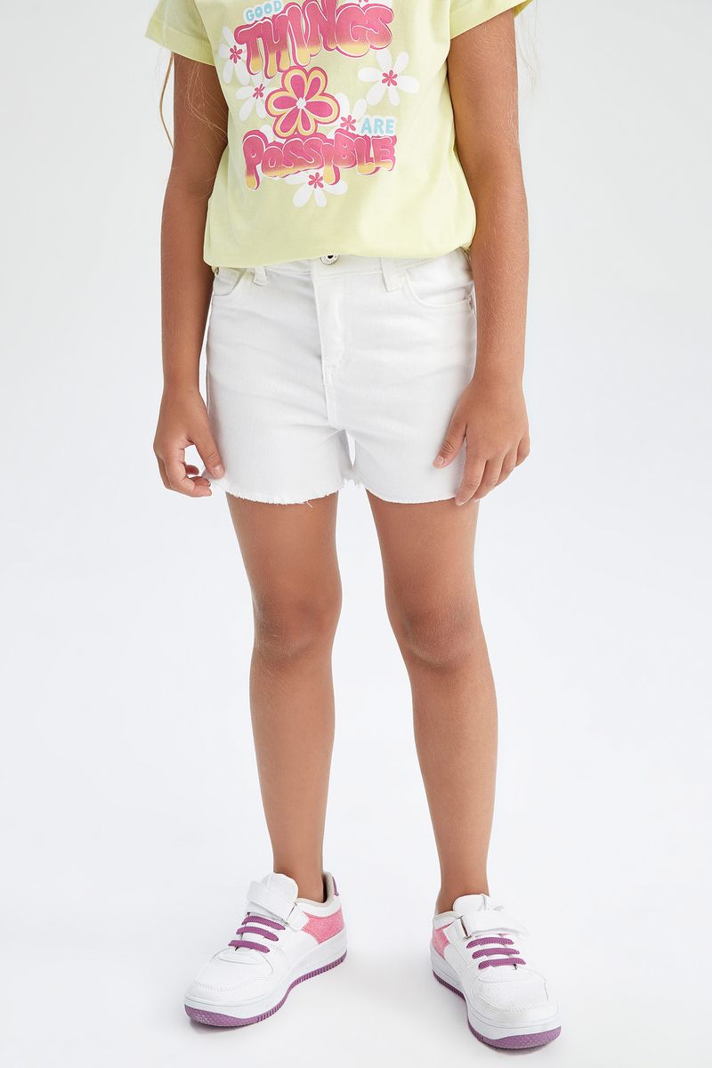 Girl - Denim Short - White