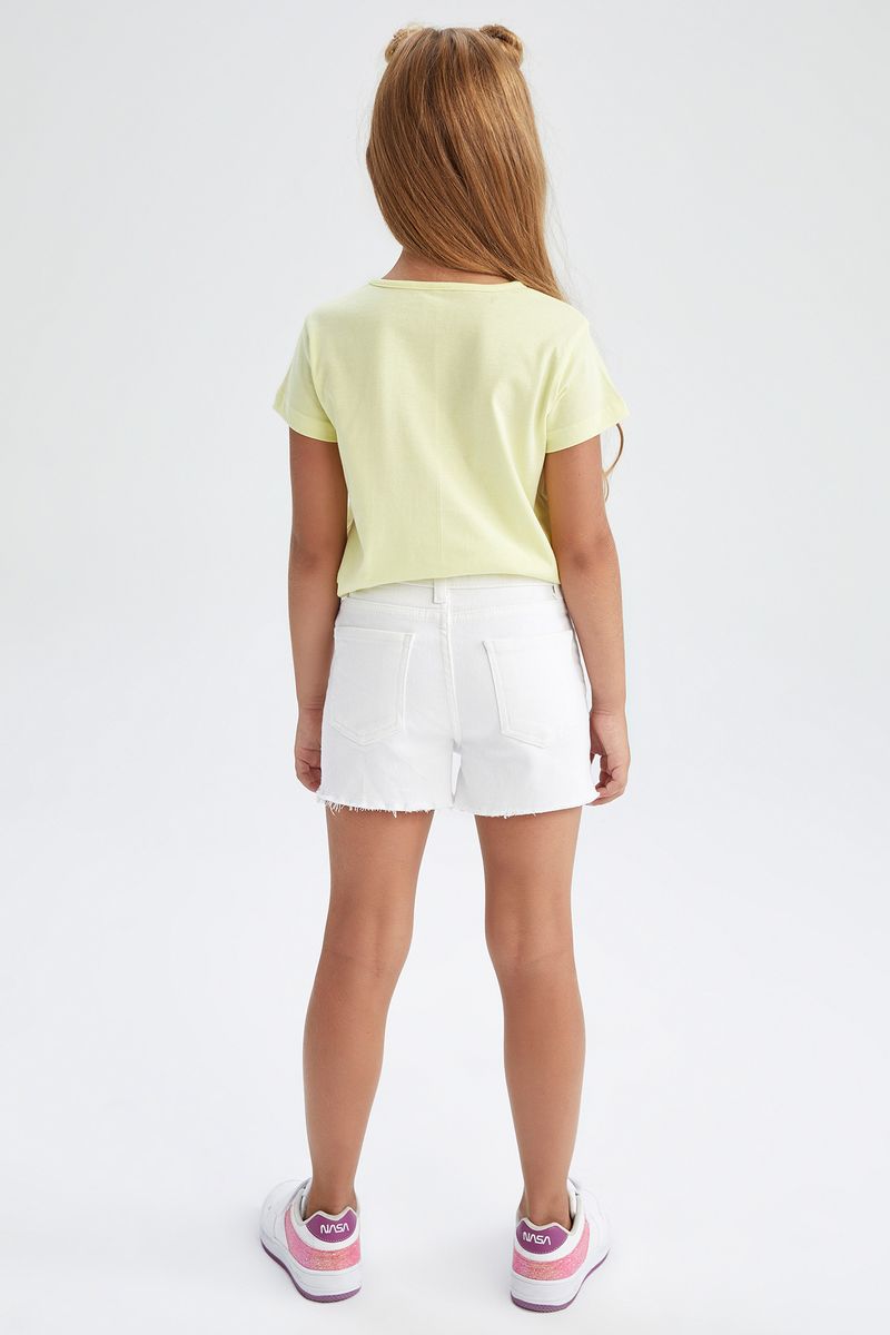 Girl - Denim Short - White