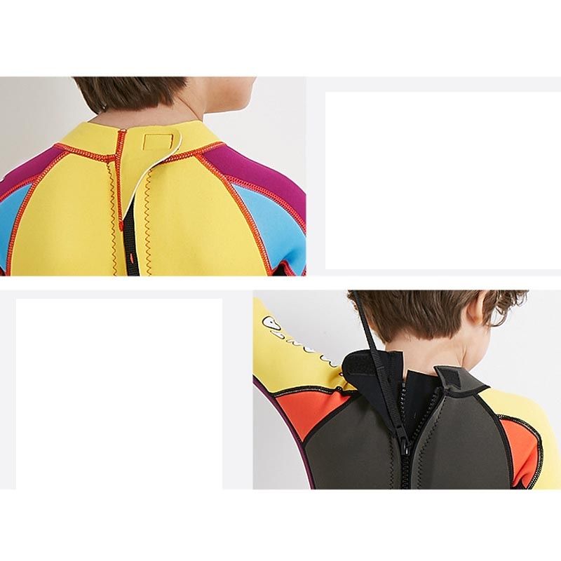 Winter 2.5MM Neoprene Children Boys Wetsuit One Piece Swimwear Thick Warm Diving Snorkeling Wet Suit Surfing Bathing Suit Swimsuit Sunscreen - Green