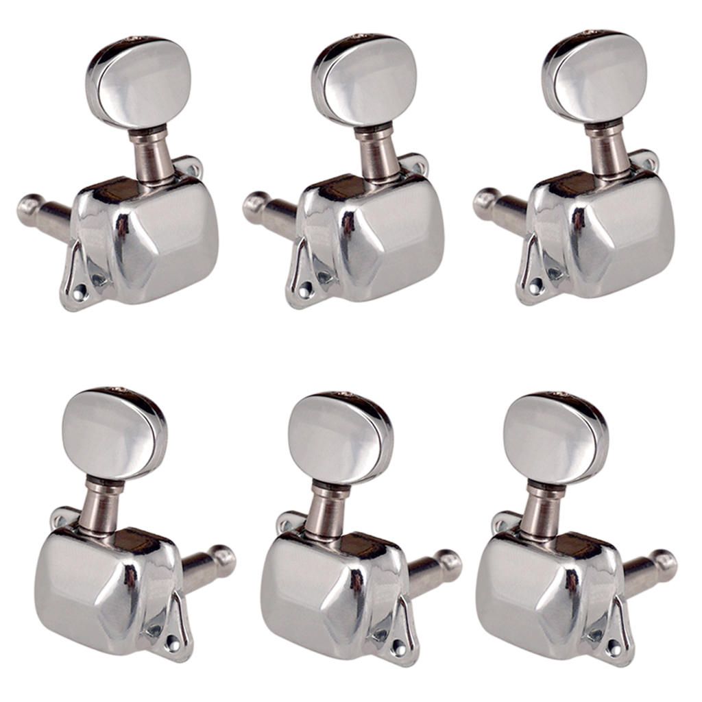 6pcs Silver 3L3R Semiclosed Guitar Tuning Pegs For Guitar Parts