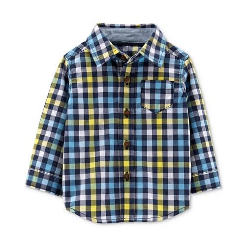 Baby Boy Plaid Cotton Shirt, Trouser Pant & Suspender Set