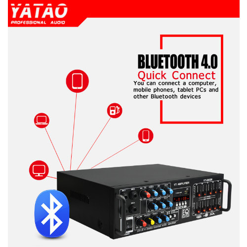 Power Amplifier With LED Display And Bluetooth
