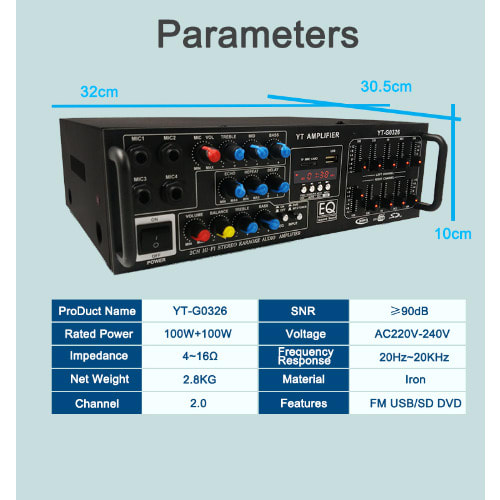Power Amplifier With LED Display And Bluetooth