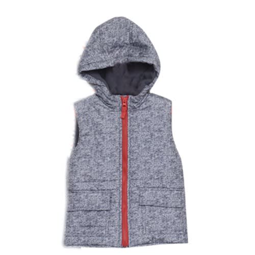 Boys Sleeveless Hoodies  - Grey