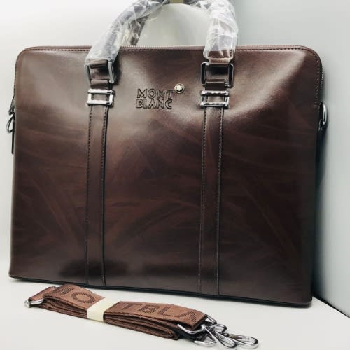 Leather Laptop And Office Bag - Brown