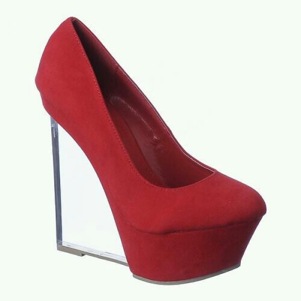 Women's Clear Wedge 108 - Red