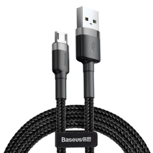 Cafule Reversible Micro Usb Cable 1m 2.4a Grey+black
