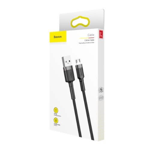 Cafule Reversible Micro Usb Cable 1m 2.4a Grey+black