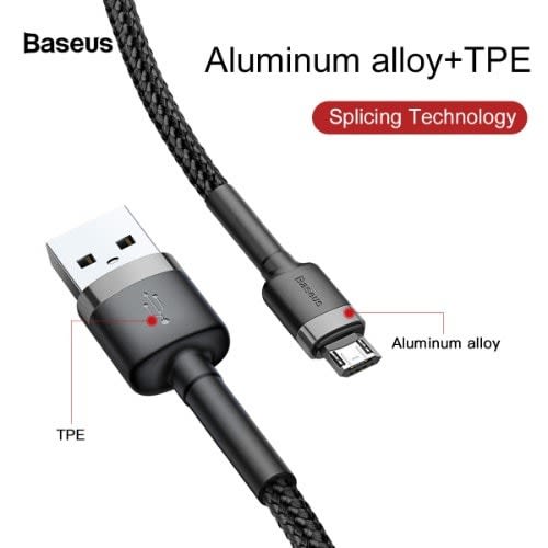 Cafule Reversible Micro Usb Cable 1m 2.4a Grey+black