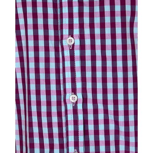 Men's Checked Detailed Shirt -Purple-msht-4545