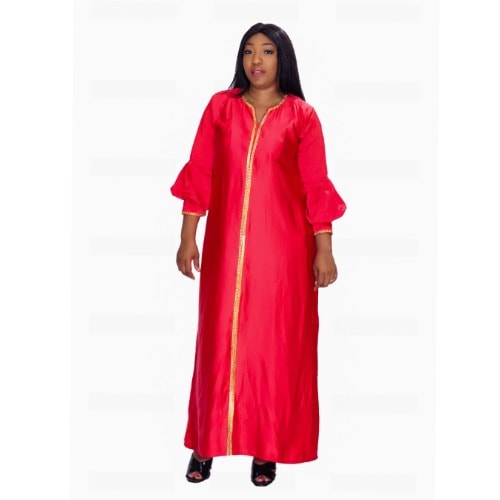 Red Long Sleeve Maxi Dress
