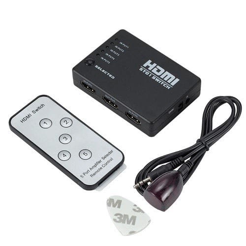 Automatic Hdmi Selector 5 Ports With Remote And 12v 2a Adapter