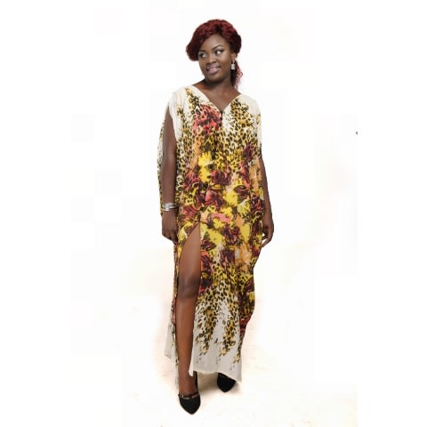 Button Design Maxi Dress