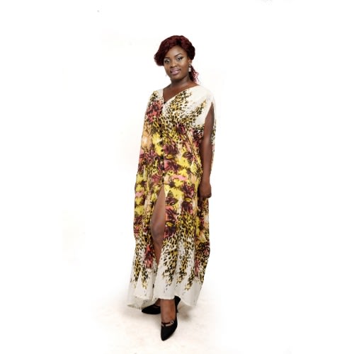 Button Design Maxi Dress