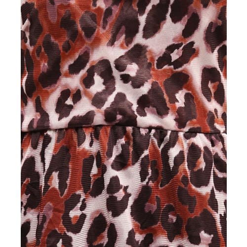 Leopard Skin Print Monostrap Dress - Brown