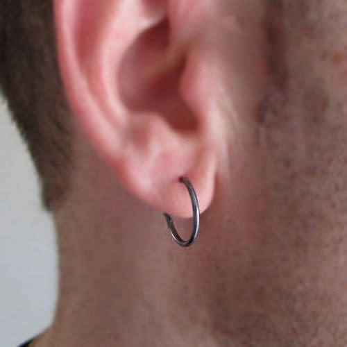 Mens Hoop Earrings- Black