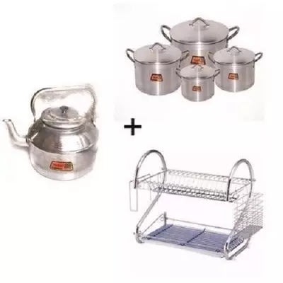 Kitchen Bundle - Kettle , Dish Rack & Pot Set