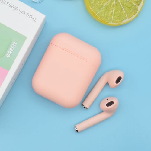 I12 Bluetooth Earbuds Tws Wireless 5.0 Soft Touch - Pink