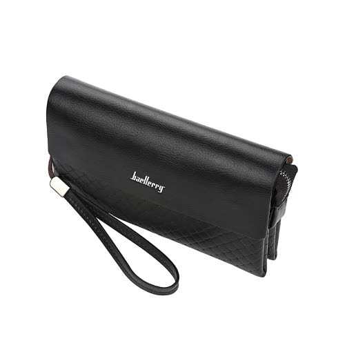 J & P - Men's Leather Purse - Black