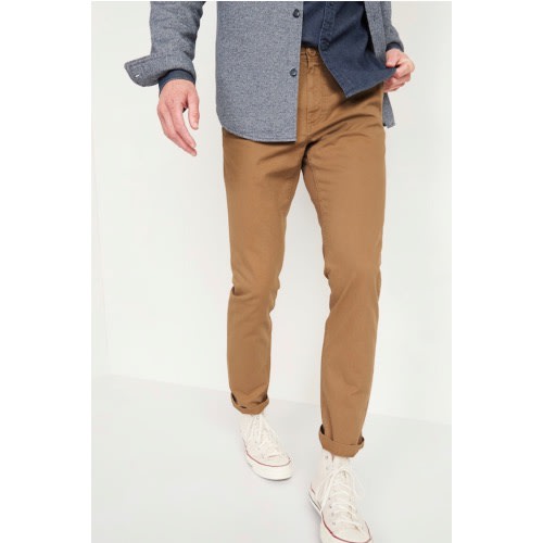 Slim Chino Pants For Men- Brown