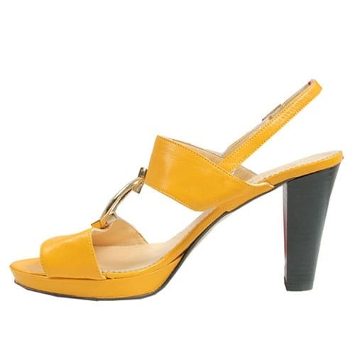 Bello Scarpa Yellow Sandals With Gold Accessory