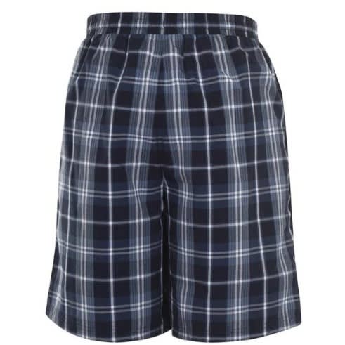 Graphic Checkered Shorts - Navy Blue & White