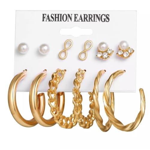 Geometric Shape Earrings- 6 sets