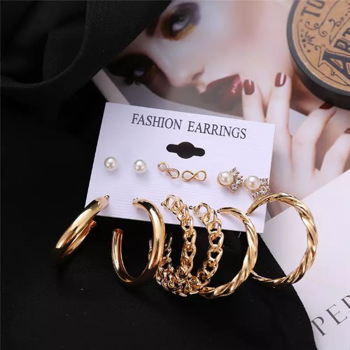 Geometric Shape Earrings- 6 sets