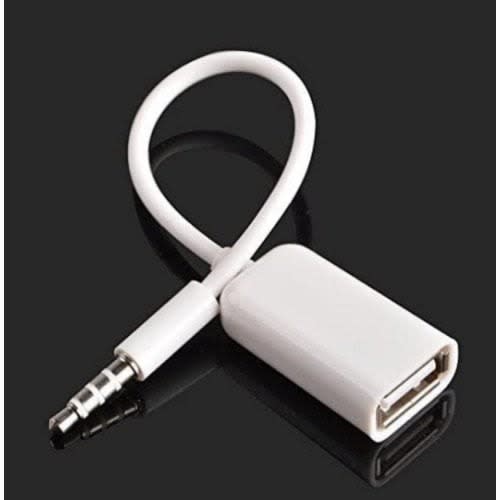 3.5mm Audio Jack To Usb Female Extension Cord - White