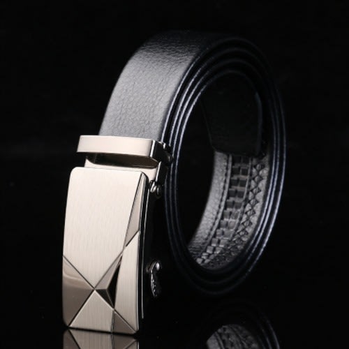 Men's Automatic Leather Belt - Black