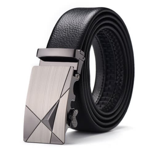 Men's Automatic Leather Belt - Black