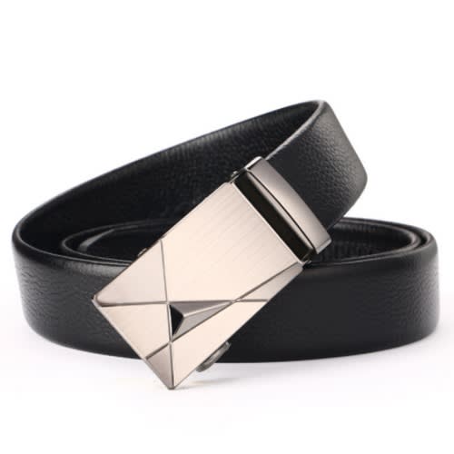 Men's Automatic Leather Belt - Black