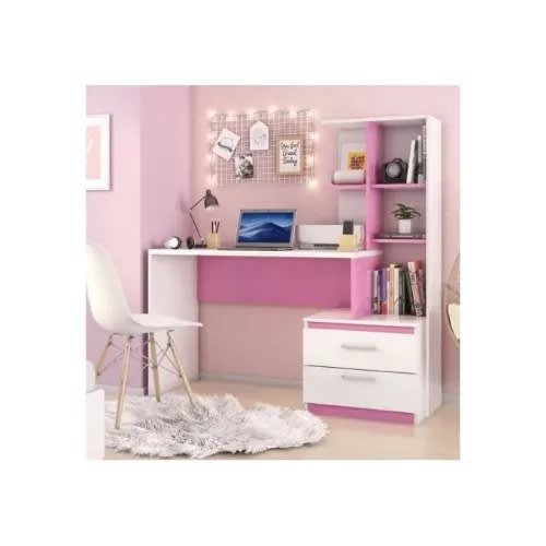 2 Drawers Desk With Shelves