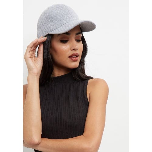 Grey Quilted Cap