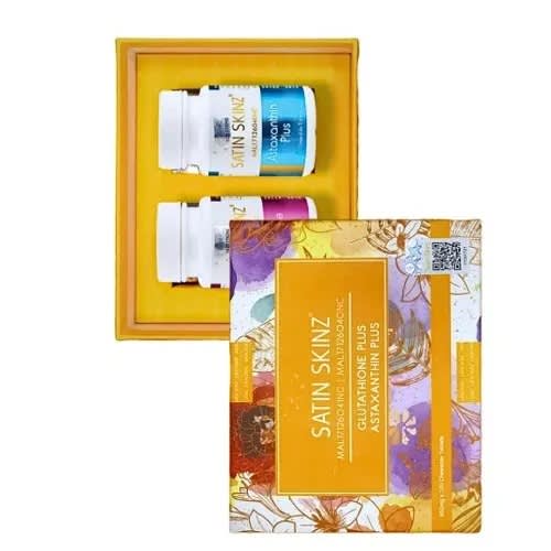 Satin Skinz Glutathione Plus And Astaxnthin Plus - Anti Aging - Antioxidant - 60 Tabs