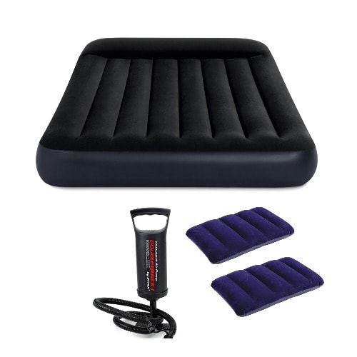 2-3 Inflatable  Person Classic Downy Airbed With Pump + Two Pillows - Blue