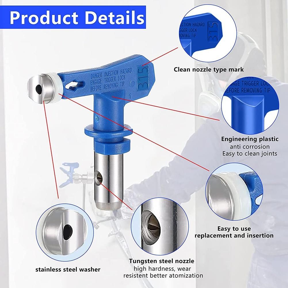 Airless Paint Nozzles Set,Reversible Spray Tips Airless