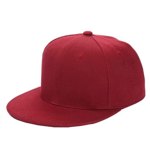 Baseball Plain Face Cap - Wine Red