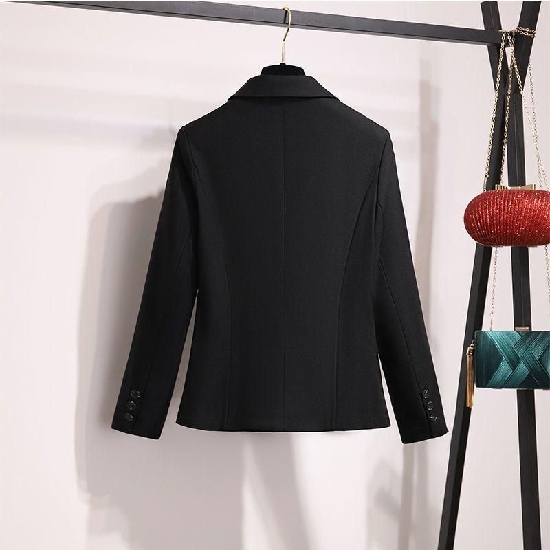 Black Small Business Suit Coat for Women 2020 Spring New Slim Fit Internet Hot Casual Small Small Tailored Suit Top Short