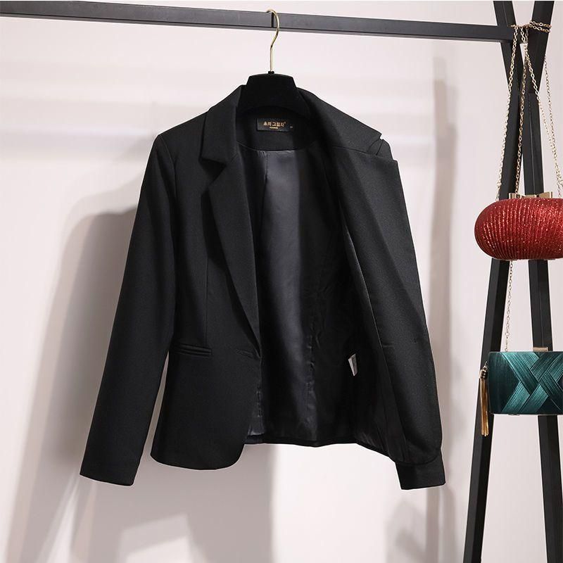 Black Small Business Suit Coat for Women 2020 Spring New Slim Fit Internet Hot Casual Small Small Tailored Suit Top Short