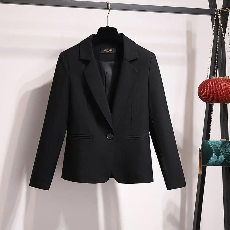 Black Small Business Suit Coat for Women 2020 Spring New Slim Fit Internet Hot Casual Small Small Tailored Suit Top Short