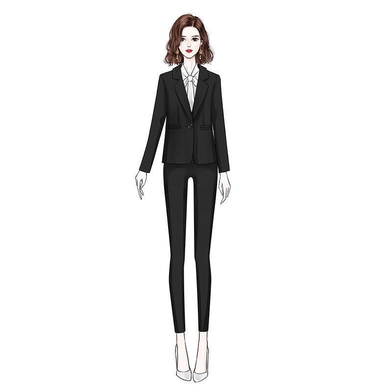 Black Small Business Suit Coat for Women 2020 Spring New Slim Fit Internet Hot Casual Small Small Tailored Suit Top Short