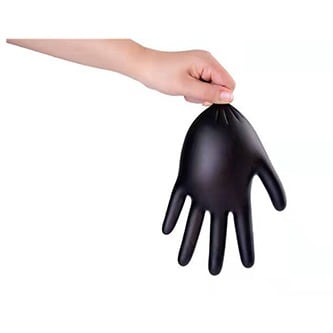 Disposable Latex Hand Glove - Large - Black - 100pcs