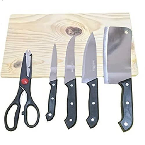 Wooden Chop Board + Knife Set