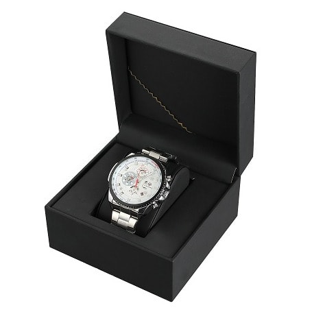 Men's Watch - Silver With White  Bezel